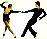 in a dramatic tango like pose